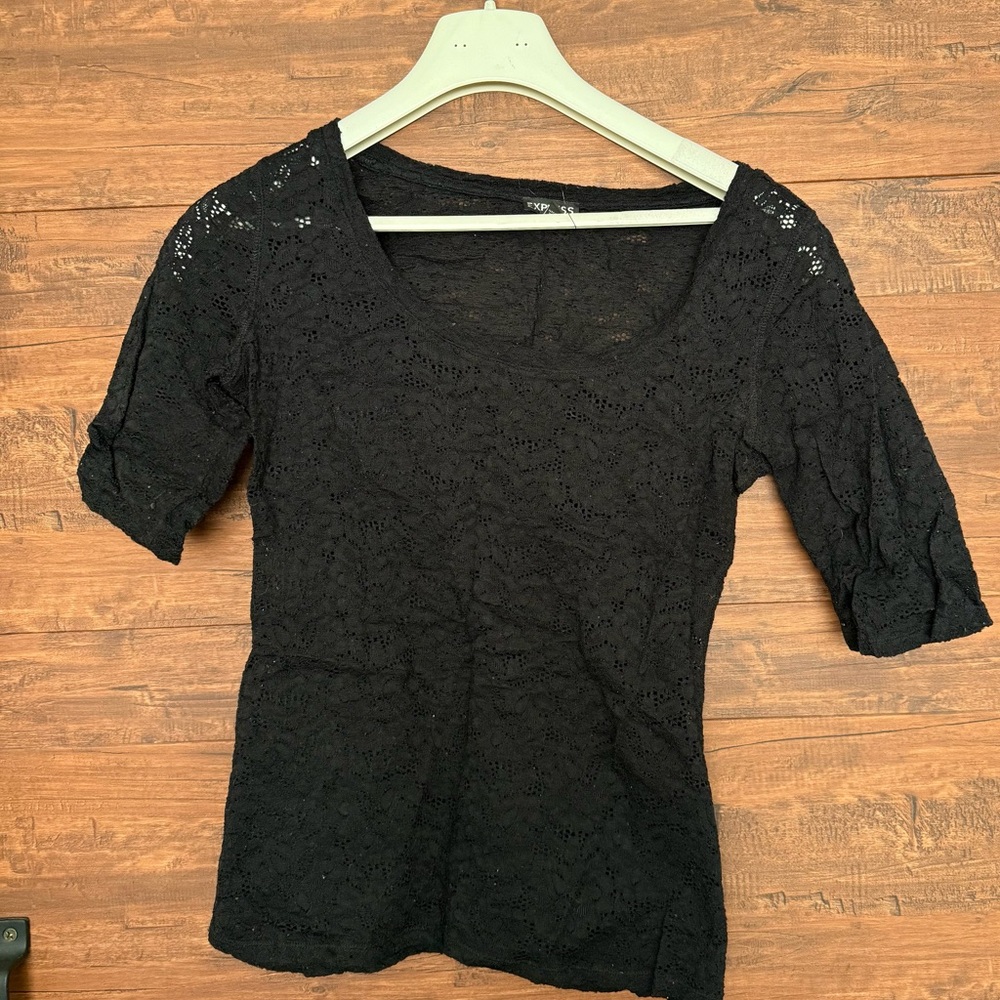 Black lace women's shirt